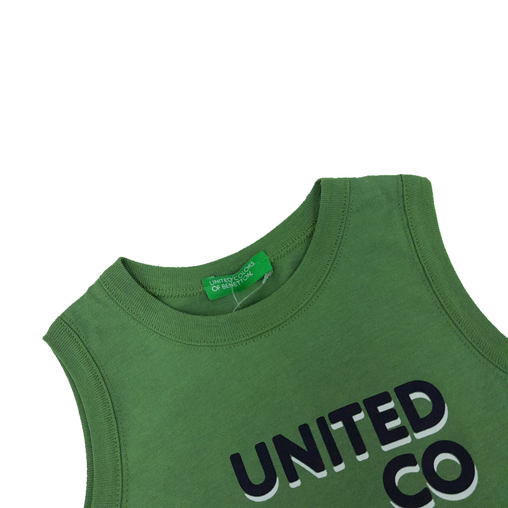 Camiseta escotada para Niños color Verde