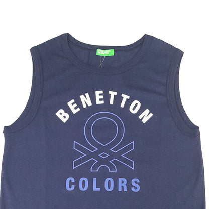Camiseta sin Manga color Navy con logo de Benetton