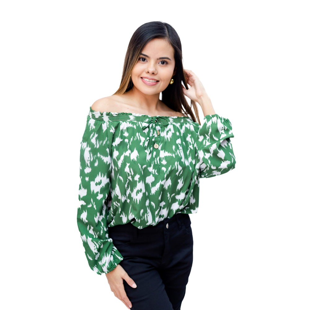 BLUSA ESTAMPADA MANGA LARGA DAMA