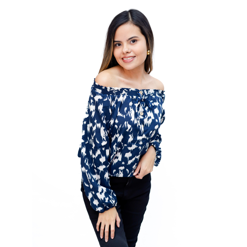 BLUSA ESTAMPADA MANGA LARGA DAMA