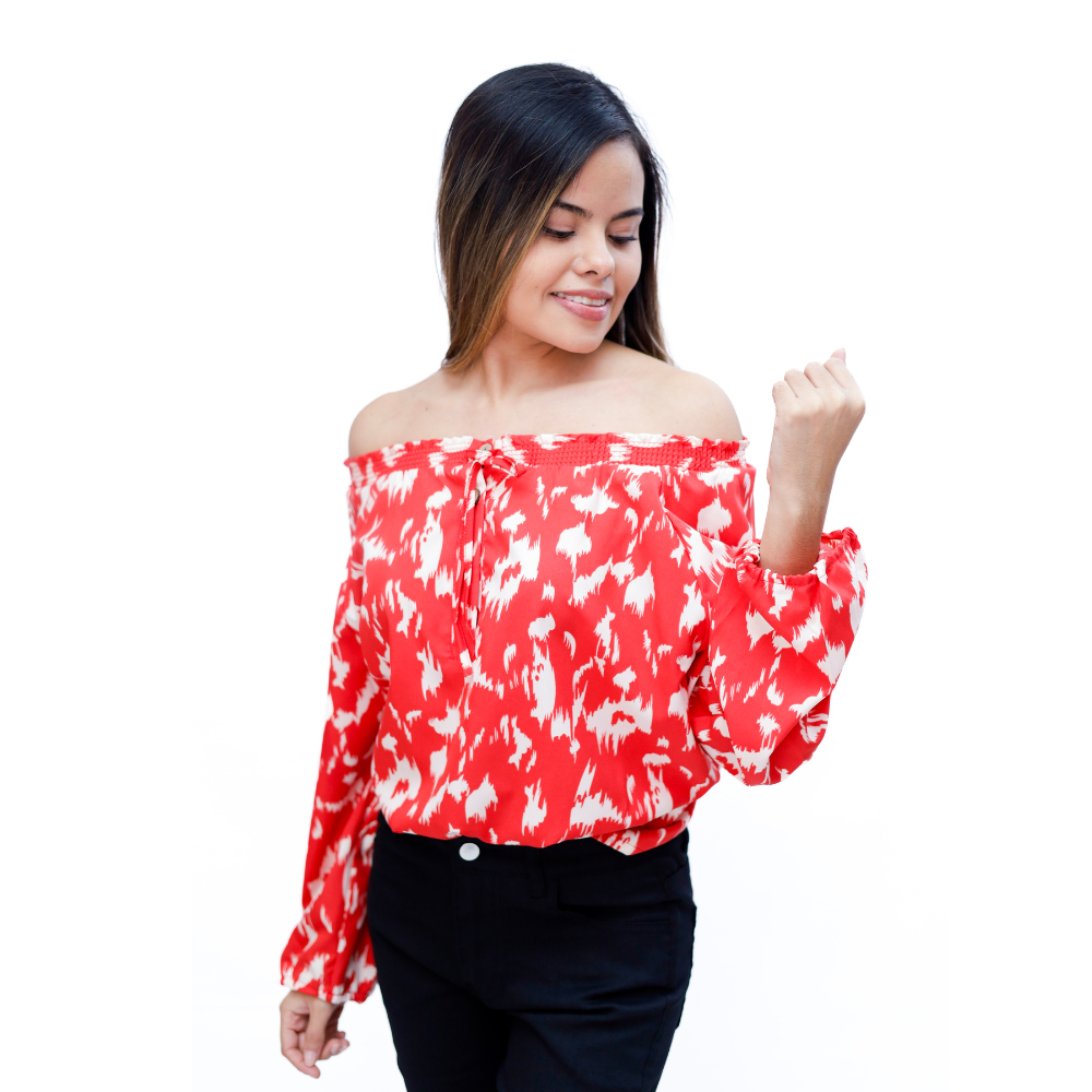 BLUSA ESTAMPADA MANGA LARGA DAMA