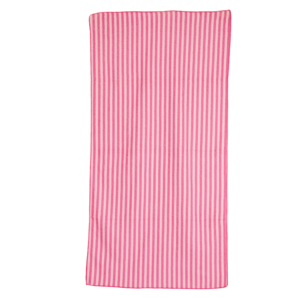 TOALLA DE BAÑO A RAYA COLOR ROSADO 70X140CM
