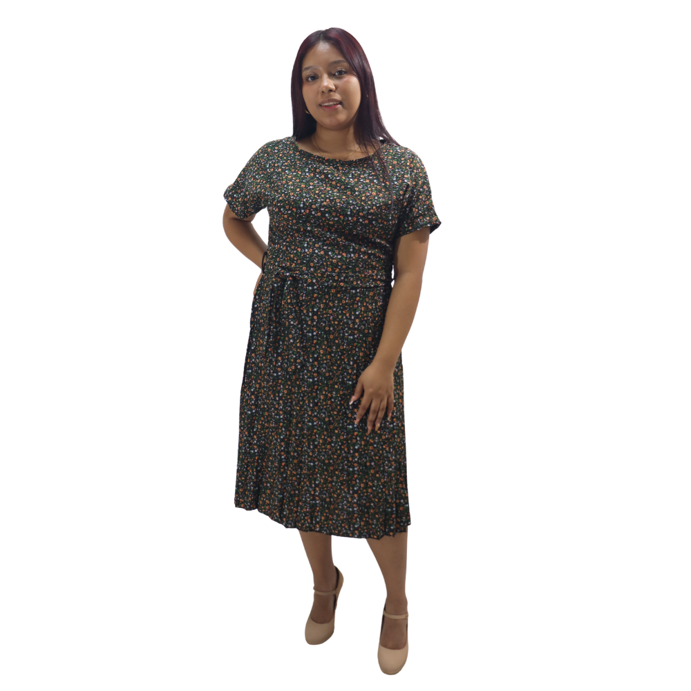 Vestido de Dama estampado floral multicolor