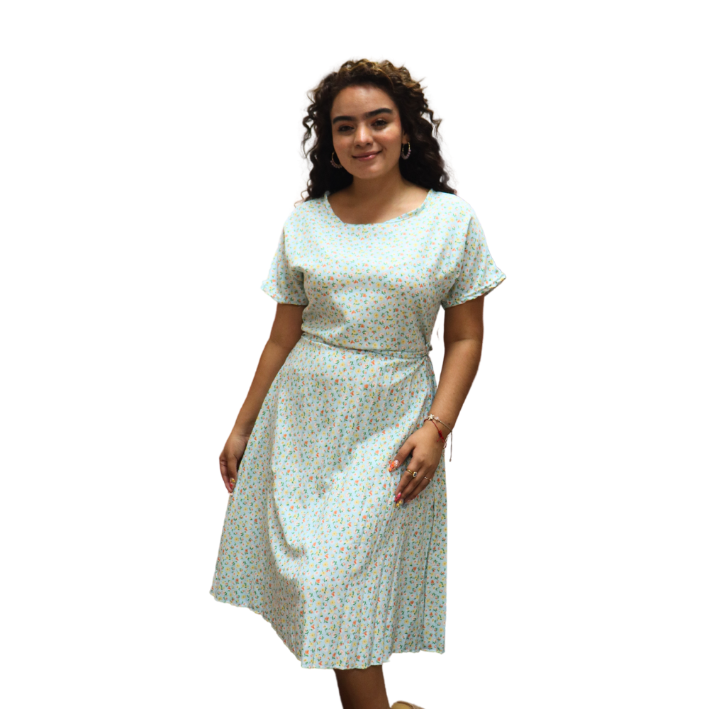 Vestido de Dama estampado floral multicolor