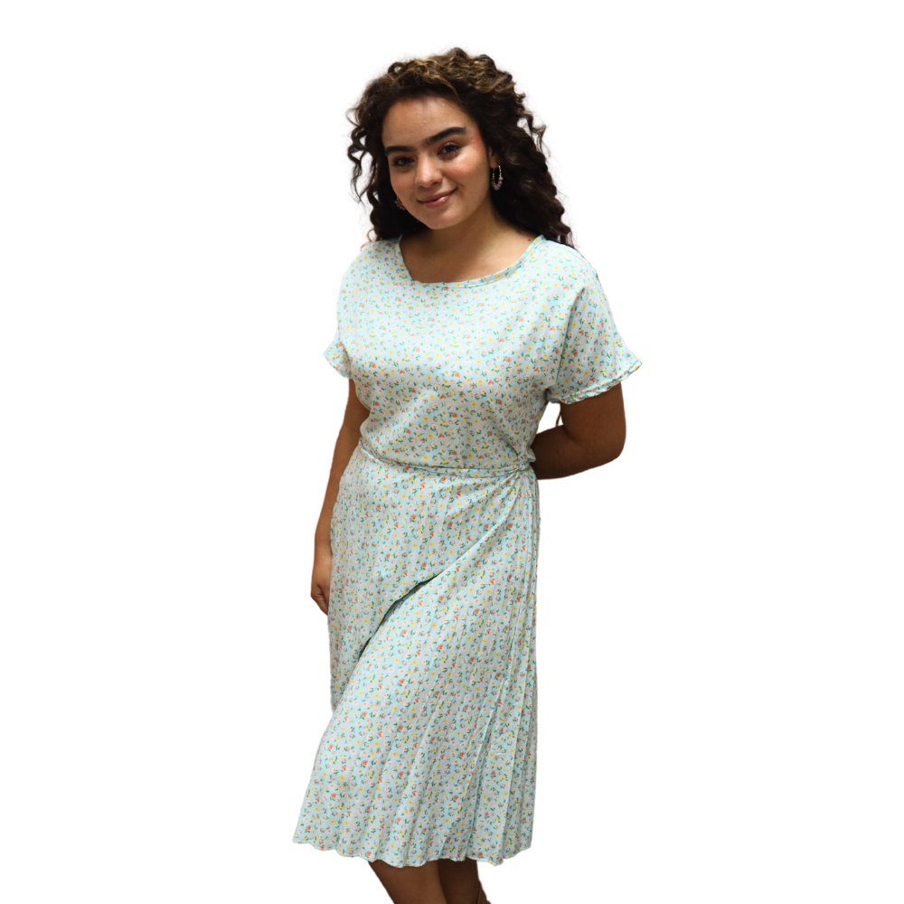 Vestido de Dama estampado floral multicolor