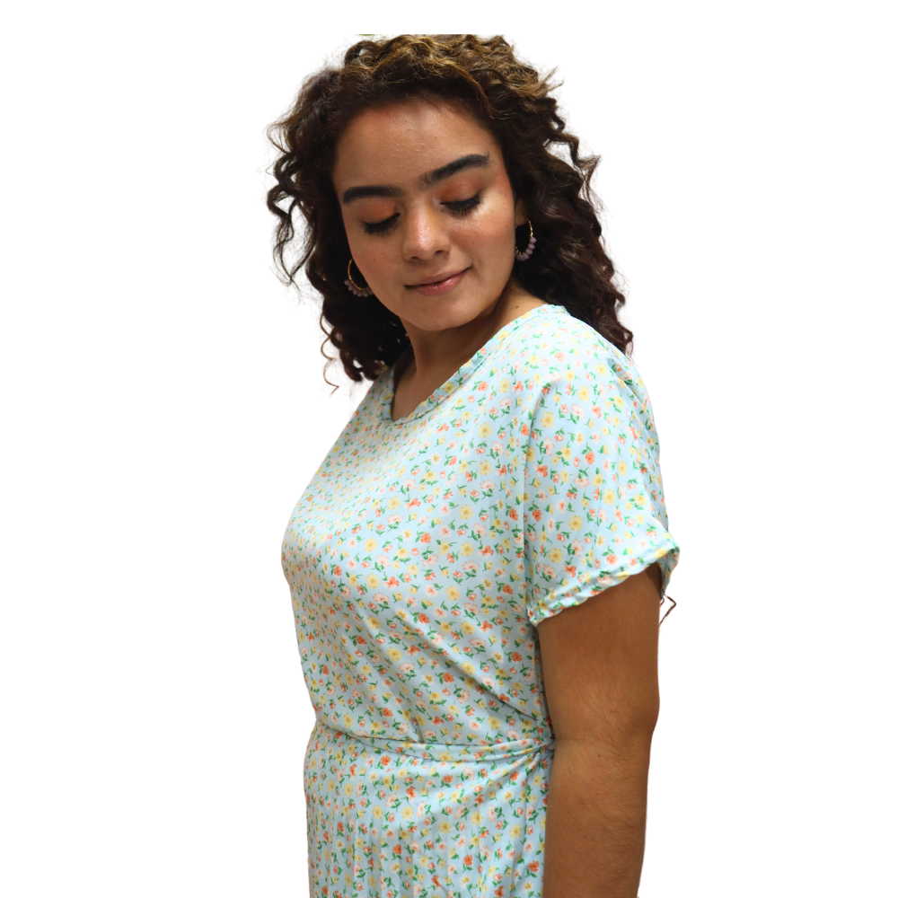 Vestido de Dama estampado floral multicolor