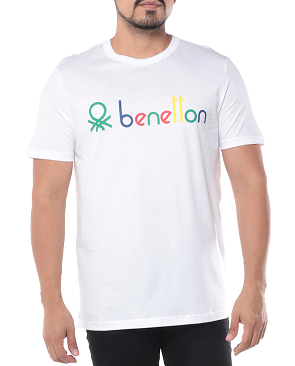 T-shirt de Hombre manga corta con letras Benetton