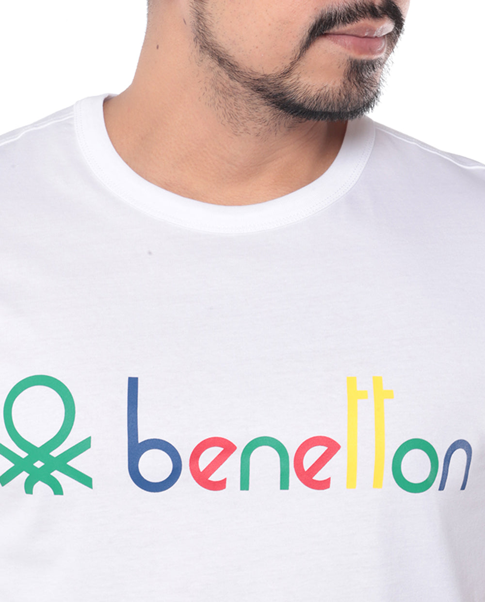 T-shirt de Hombre manga corta con letras Benetton