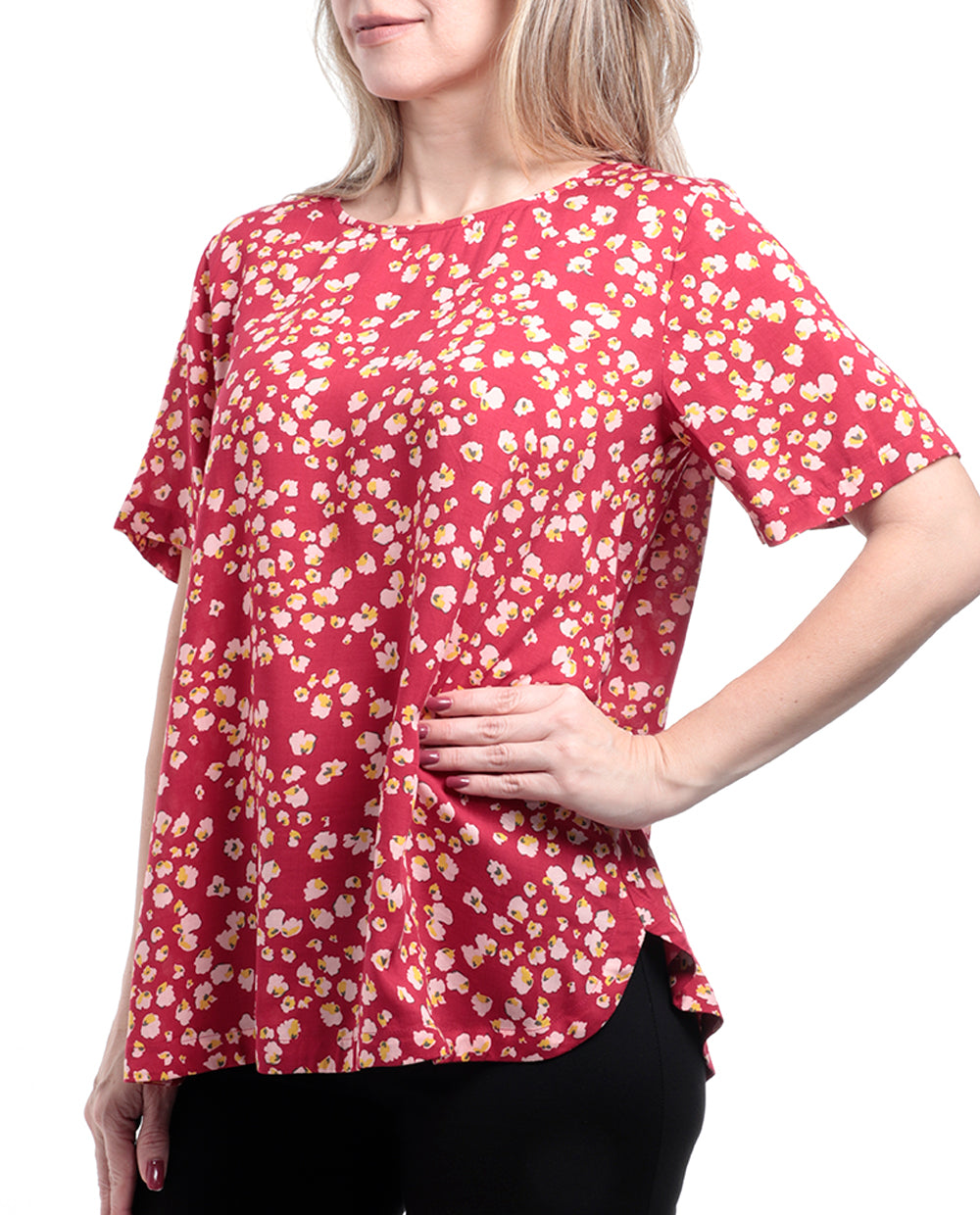 Blusa de Mujer con estampado Floral manga corta