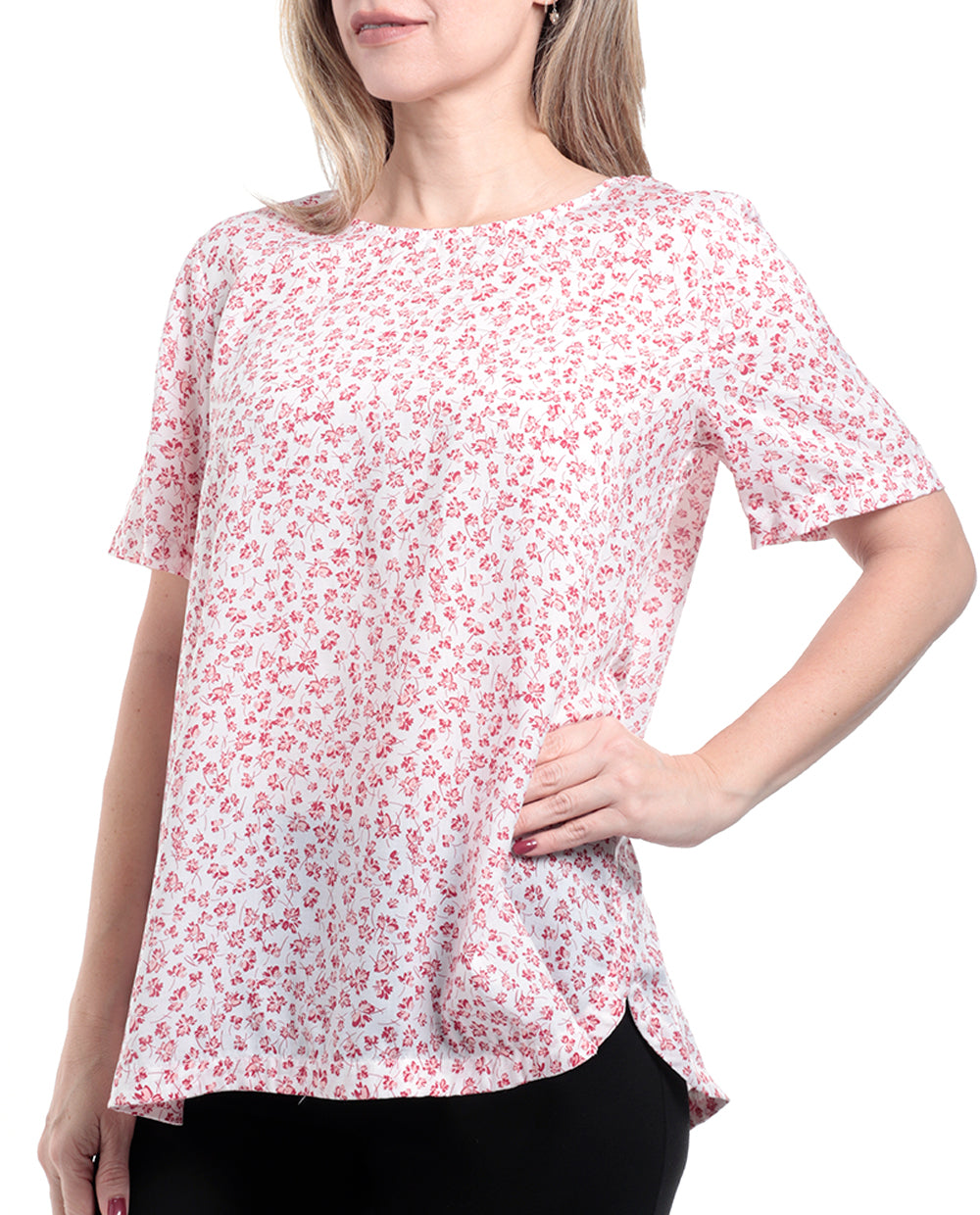 Blusa de Mujer con estampado Floral manga corta