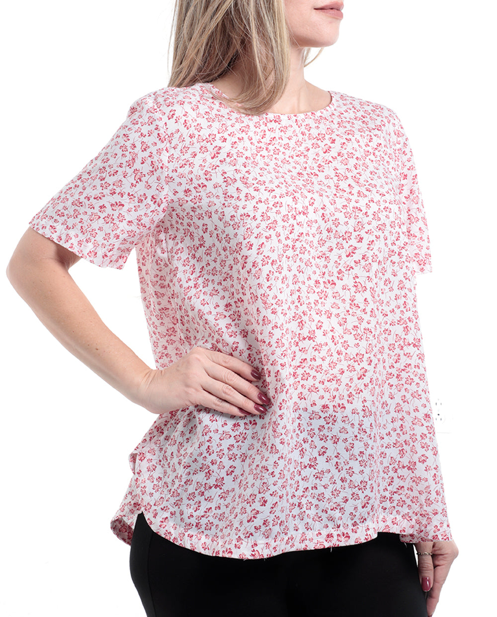 Blusa de Mujer con estampado Floral manga corta