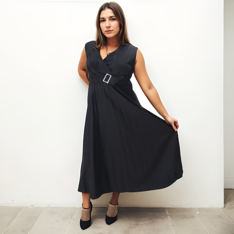 Vestido de dama con detalle en la cintura