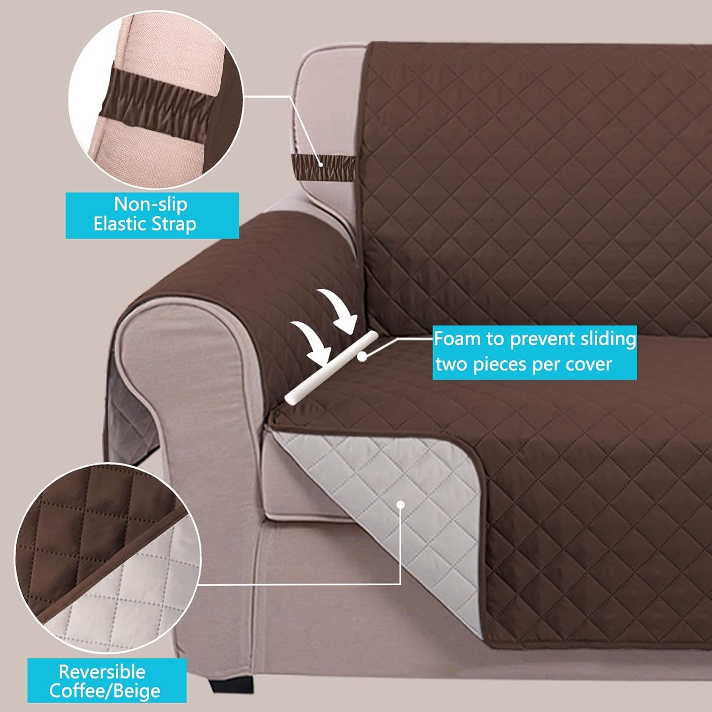 Forros de sillon café