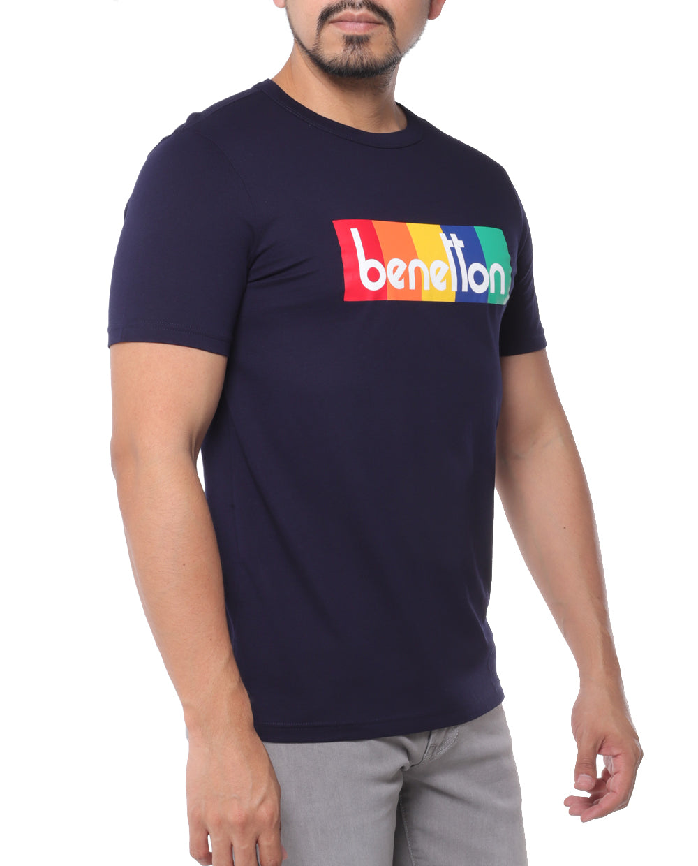 T-shirt para hombre letras de colores Benetton