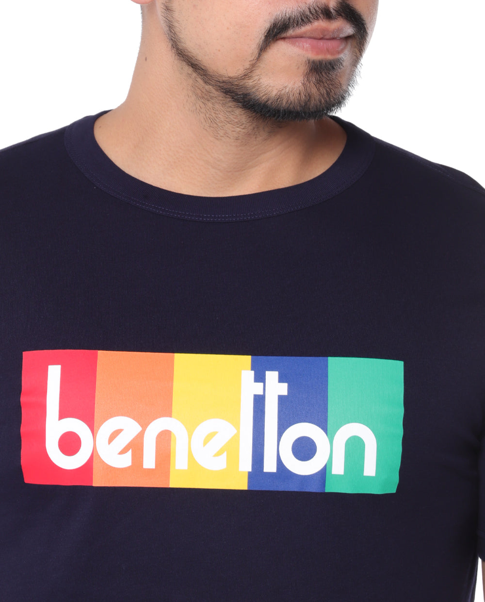 T-shirt para hombre letras de colores Benetton