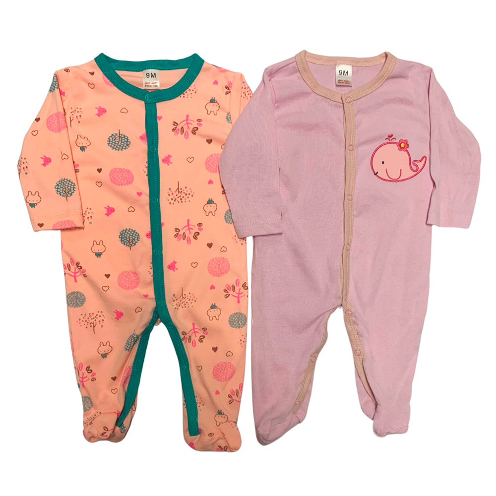 Two pack de pijama de mameluco de ballena