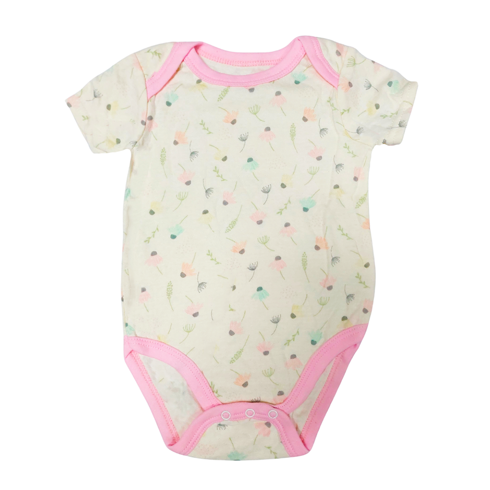 Mameluco para niña con flores Blanco y rosado