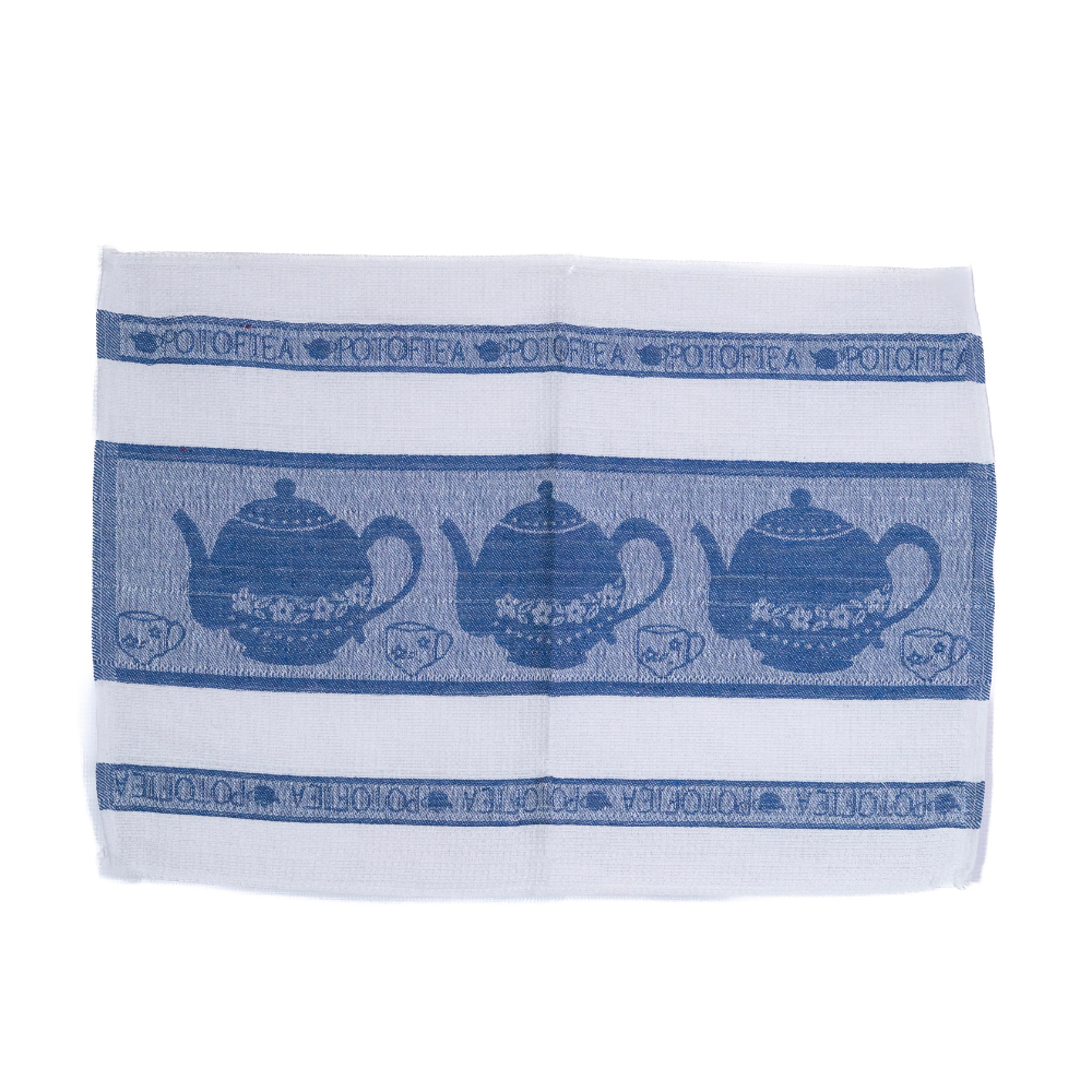 TOALLA DE COCINA ESTAMPADA AZUL 57X48CM