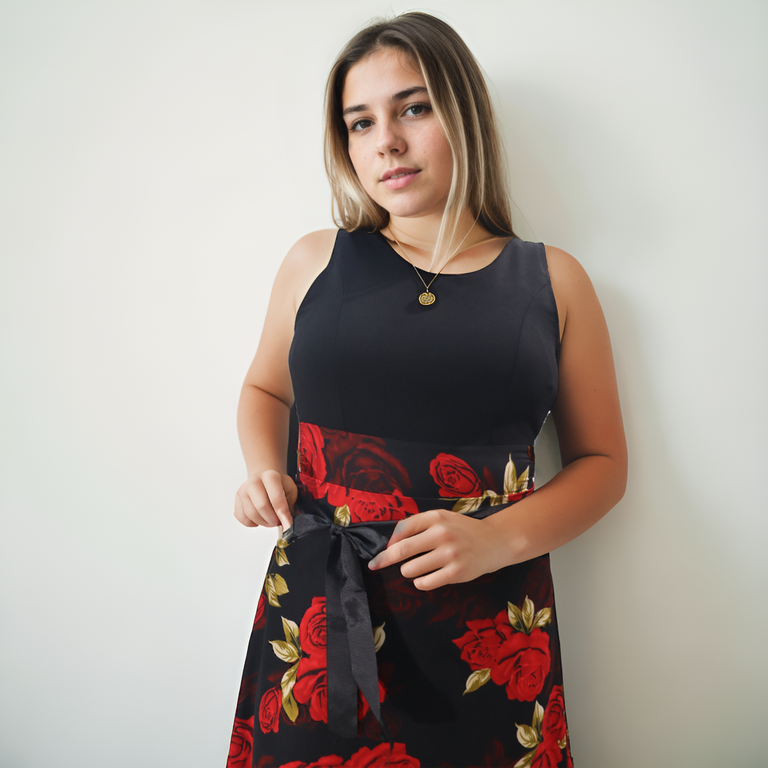 Vestido de Dama estampado floral Rojo