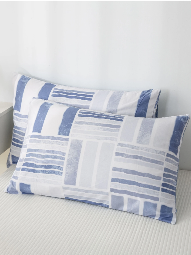 Edredon Blanco con estampado Azul