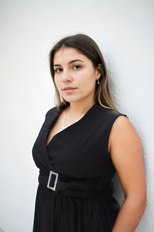 Vestido de dama con detalle en la cintura