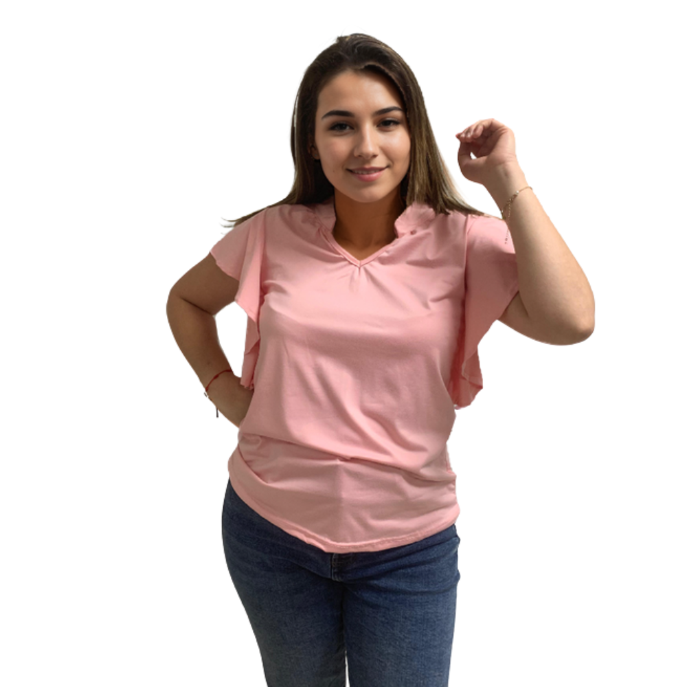 Blusa de Dama con revuelo en manga