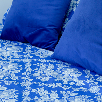 Set de sábanas azul estampado