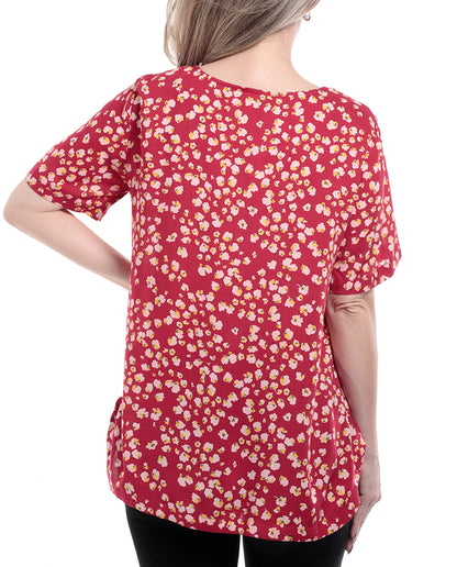 Blusa de Mujer con estampado Floral manga corta