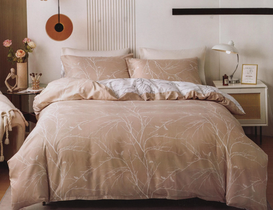 Edredon Beige con lineas Blancas