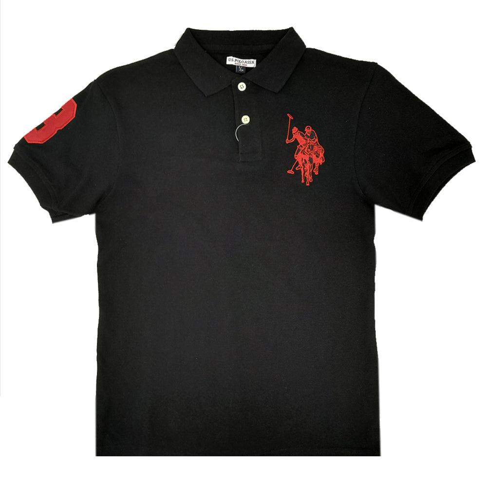Camisa Polo color negro con Logo mediano