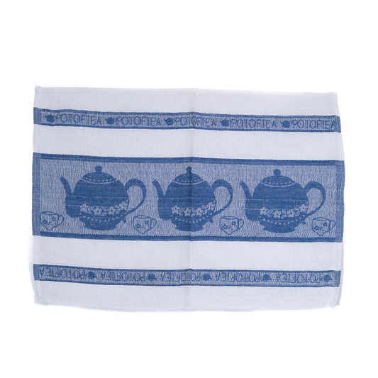 TOALLA DE COCINA ESTAMPADA AZUL  57X48CM