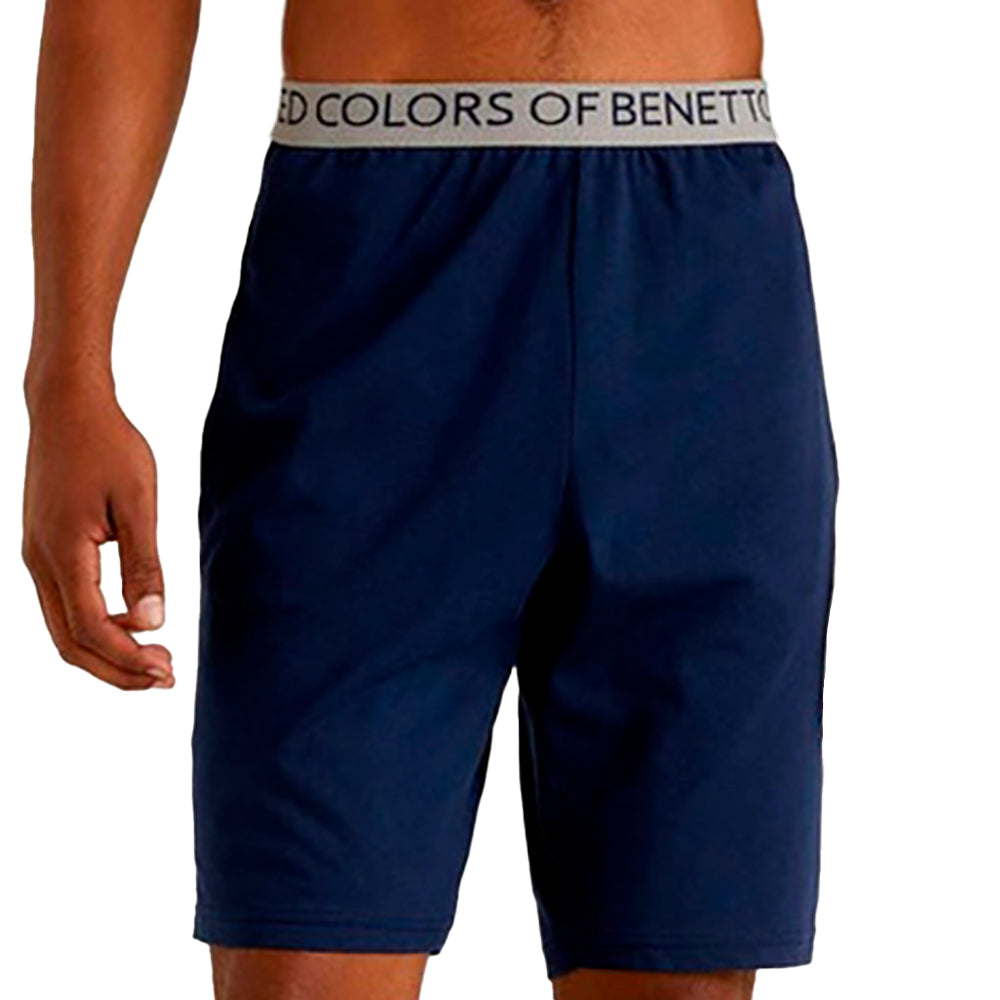 Bermuda de Hombre con elastico y letras de Benetton azul