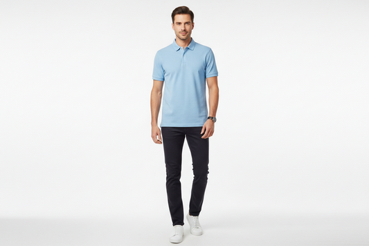 Camisa tipo polo para Caballero celeste