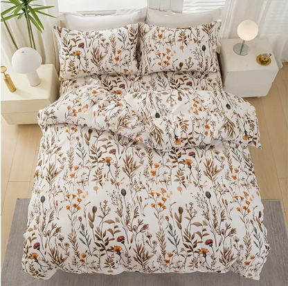 Edredon estampado Floral Beige