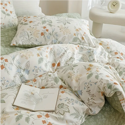 Edredon estampado Floral verde