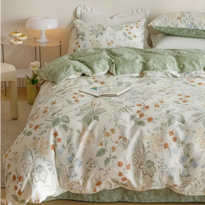 Edredon estampado Floral verde